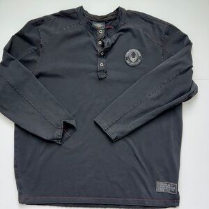 Men's Black Harley Davidson Henley Shirt